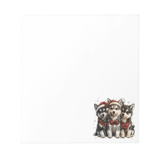 Christmas Husky Hogs Notizblock (Vorderseite)