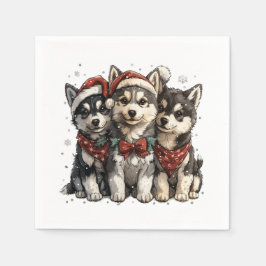 Christmas Husky Hogs Serviette