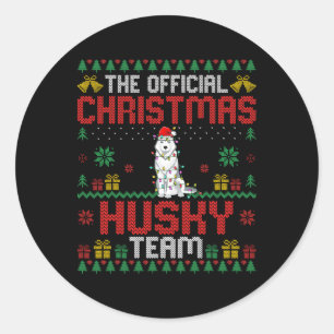 Christmas Husky Team - Husky Wear Weihnachtsmannmü Runder Aufkleber