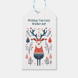 Christmas Hygge Cosy Winter Joy Deer Design Geschenkanhänger