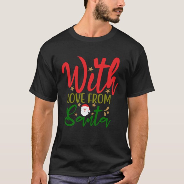 Christmas I Love Santa Candy Cane Heart Men Women  T-Shirt (Vorderseite)