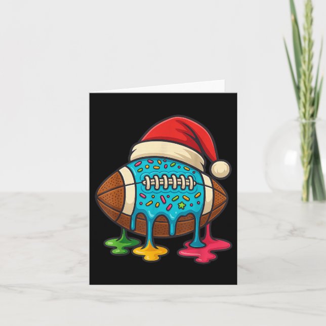 Christmas Ice Cream Drip Boys Football Player Amer Karte (Vorderseite)
