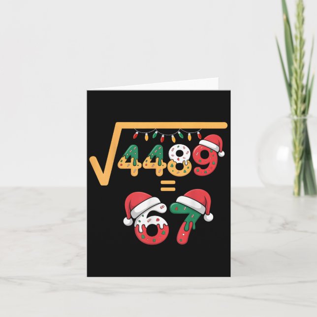 Christmas Ice Cream Drip Meme Slang Square Root 44 Karte (Vorderseite)
