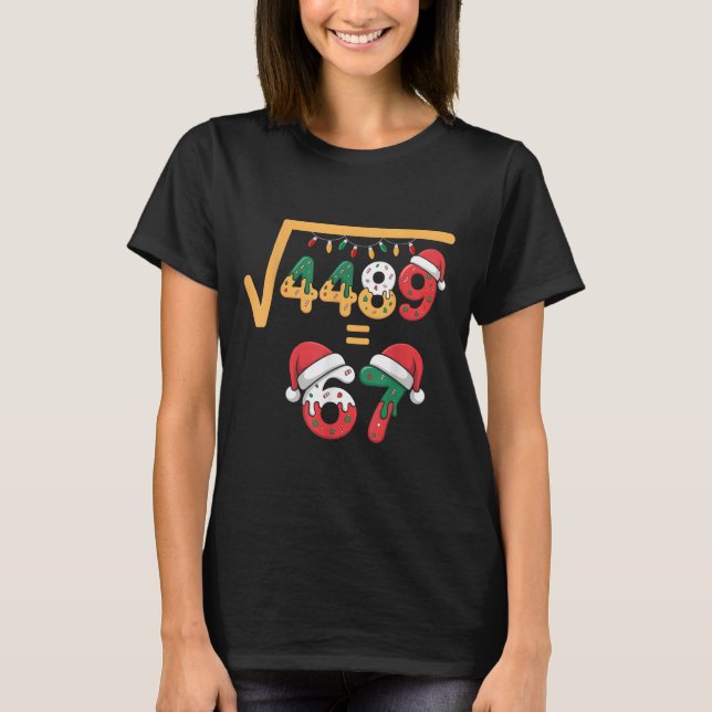 Christmas Ice Cream Drip Meme Slang Square Root 44 T-Shirt (Vorderseite)