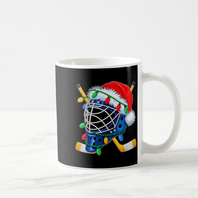 Christmas Ice Hockey Helmet Santa Xmas Men Boys Ki Kaffeetasse (Rechts)