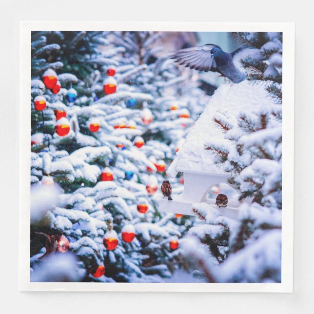 Christmas Idyll niedlich Serviette (Vorderseite)