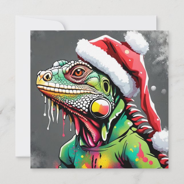 Christmas Iguana Feiertagskarte (Vorderseite)