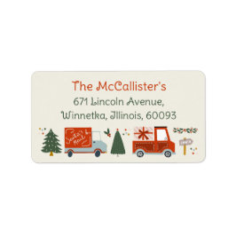 Christmas Illustratio Holiday Return Address Label Adressaufkleber