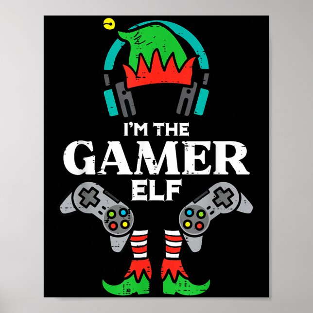 Christmas Im Gamer Elf Cute Xmas Gaming Boys Kids  Poster (Vorne)
