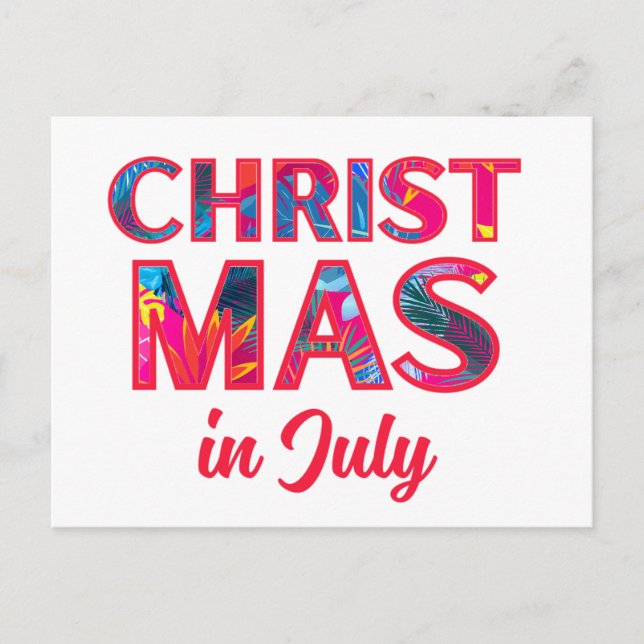 CHRISTMAS IM JULI FEIERTAGSPOSTKARTE (Vorderseite)
