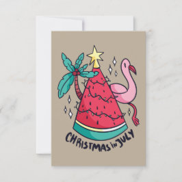 CHRISTMAS IM JULI FUNNY WATERMELON TREIN DANKESKARTE