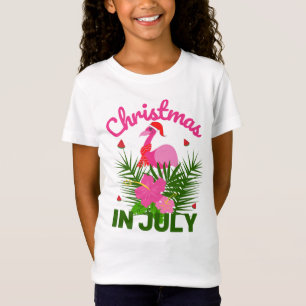 CHRISTMAS IM JULI NIEDLICH SANTA FLAMINGO T-Shirt