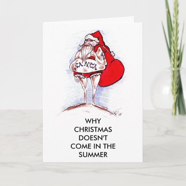 CHRISTMAS IM SOMMER FEIERTAGSKARTE (Vorderseite)