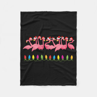 CHRISTMAS IM STRANDdesign FLAMINGO SANTA Fleecedecke