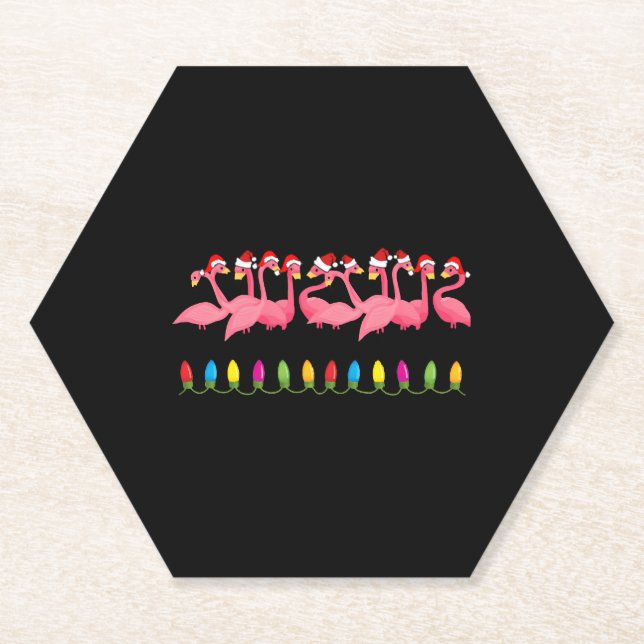 CHRISTMAS IM STRANDdesign FLAMINGO SANTA Untersetzer (Vorderseite)