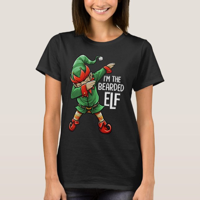 Christmas I'm The Bearded Elf Squad Family Matchin T-Shirt (Vorderseite)
