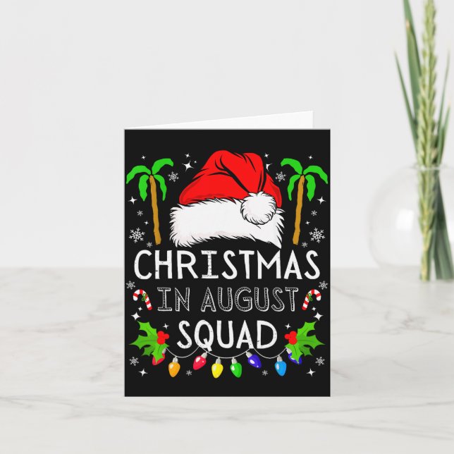 Christmas In August Squad Funny Summer Xmas Men Wo Karte (Vorderseite)