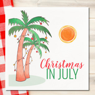 Christmas in July BBQ Party Palm Trees Serviette