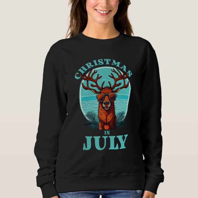 Christmas in July Beach Summer Reindeer Beach Bash Sweatshirt (Vorderseite)