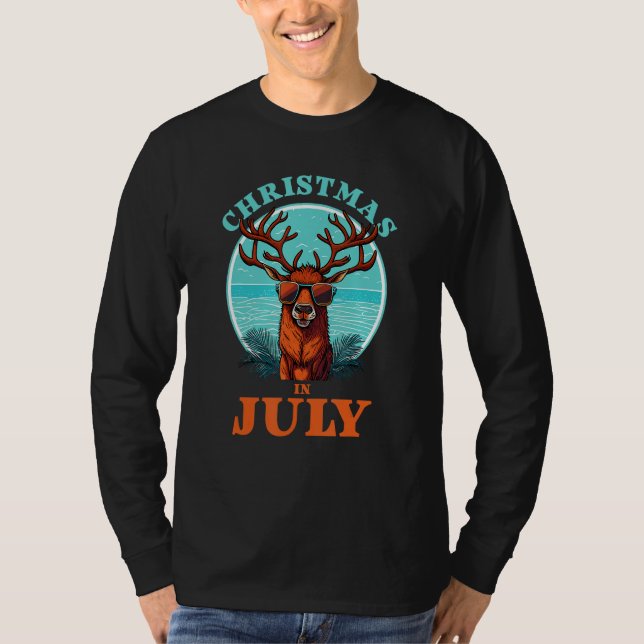 Christmas in July Beach Summer Reindeer Beach Bash T-Shirt (Vorderseite)