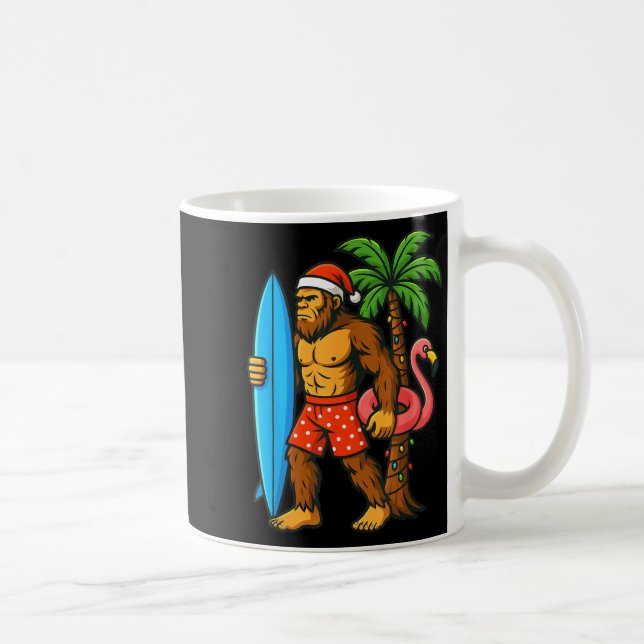 Christmas In July Bigfoot Hawaiian Xmas Palm Tree  Kaffeetasse (Rechts)