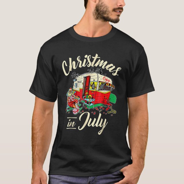 Christmas In July Camping  Xmas T-Shirt (Vorderseite)