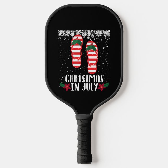 Christmas In July Christmas Flip Flops Summer Holi Pickleball Schläger (Vorderseite)