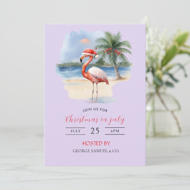 Christmas in July Custom Company Name Logo & Text Einladung (Stehend Vorderseite)