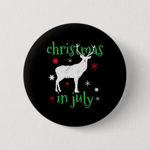 Christmas In July Deer Hunting Button