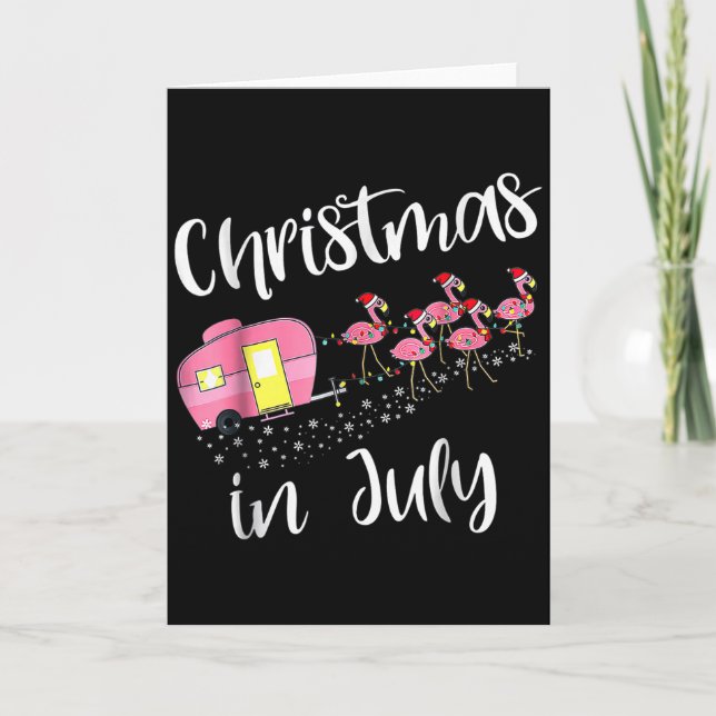 Christmas In July Flamingo Nk  Karte (Vorderseite)