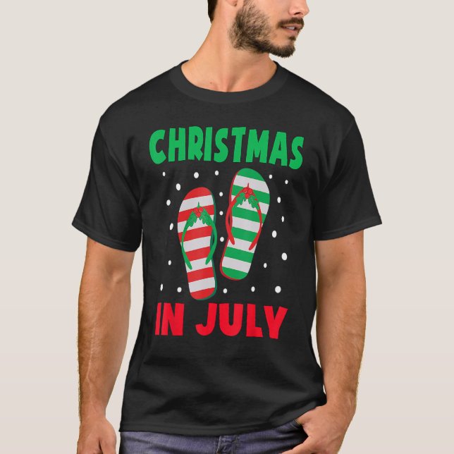 Christmas in July Flip Flops  Beach Summer Kids To T-Shirt (Vorderseite)