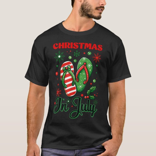 Christmas In July Flip Flops Summer Vacation Women T-Shirt (Vorderseite)