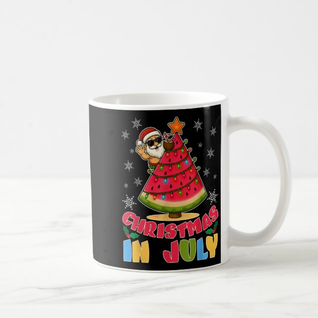 Christmas In July Funny Santa Watermelon Xmas Tree Kaffeetasse (Rechts)