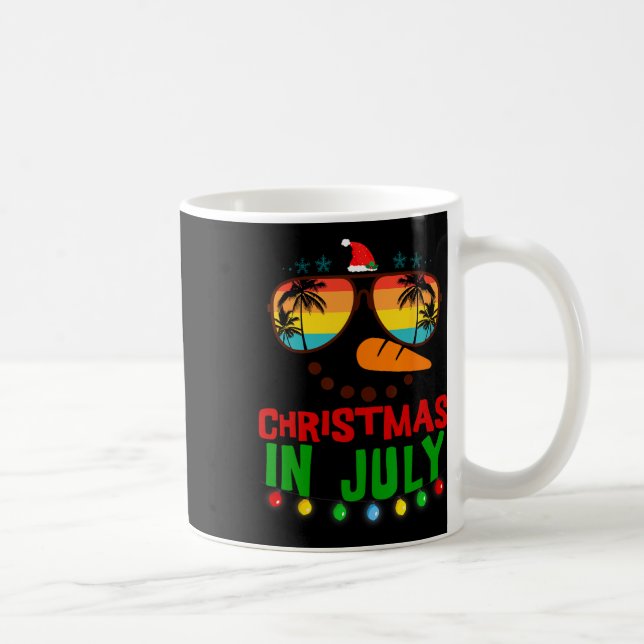 Christmas In July Funny Snowman Beach Summer Hawai Kaffeetasse (Rechts)