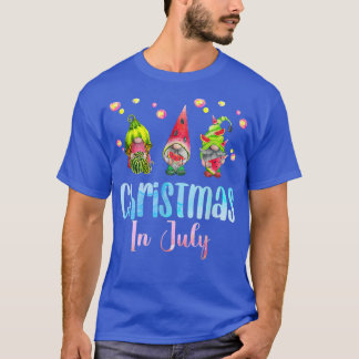 Christmas in July Gnomen Watermelon Summer Party 2 T-Shirt