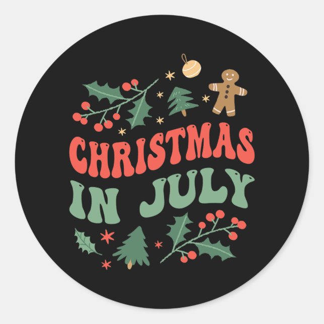Christmas In July Humor Summer Sarcastic Santa  Runder Aufkleber (Vorderseite)