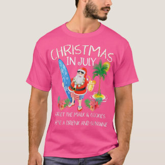 Christmas In July Pool Party Santa Men Women Vacat T-Shirt