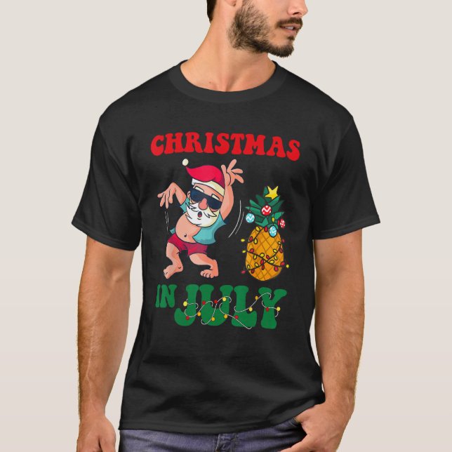 Christmas in July Santa Claus Dancing Xmas Summer  T-Shirt (Vorderseite)
