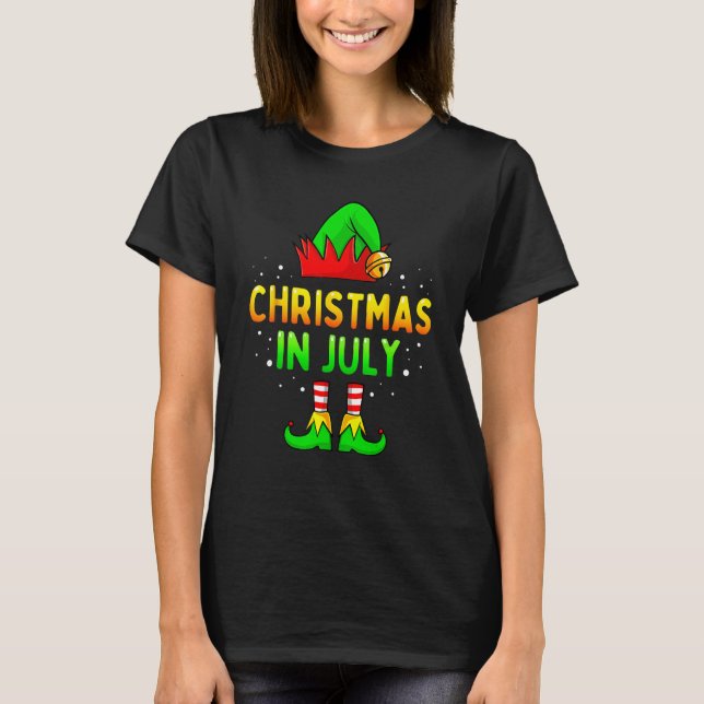 Christmas In July Santa Elf  Xmas Men Women Kids T-Shirt (Vorderseite)