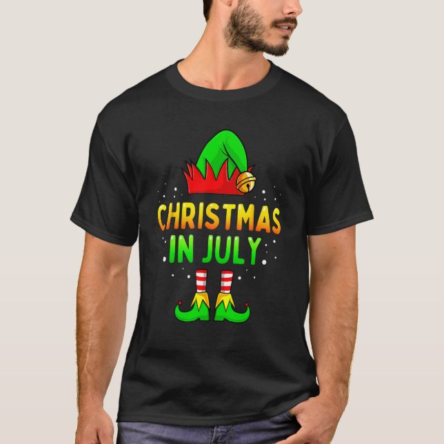Christmas In July Santa Elf  Xmas Men Women Kids T-Shirt (Vorderseite)