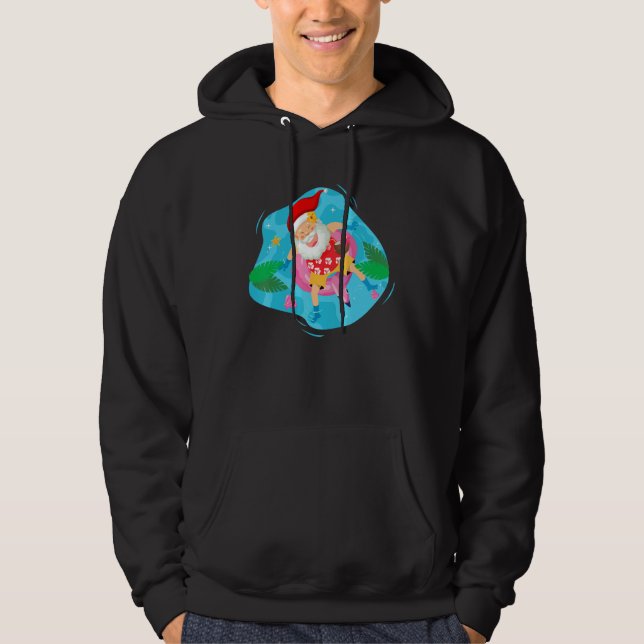 Christmas in July Santa Hawaiian flamingo Summer S Hoodie (Vorderseite)