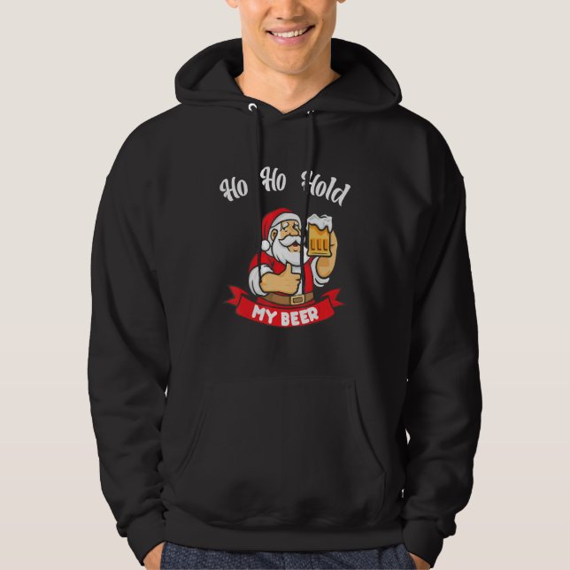 Christmas In July Santa Ho Ho Hold My Beer 1 Hoodie (Vorderseite)