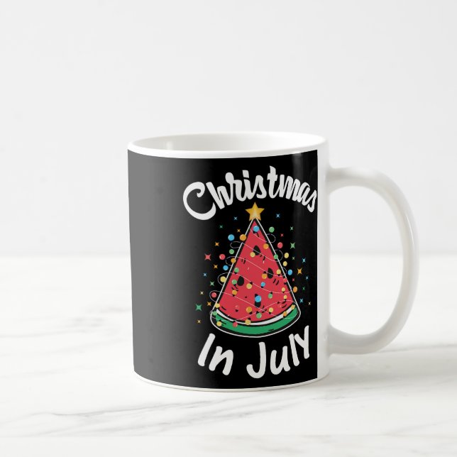Christmas In July Shirt Watermelon Christmas Tree  Kaffeetasse (Rechts)