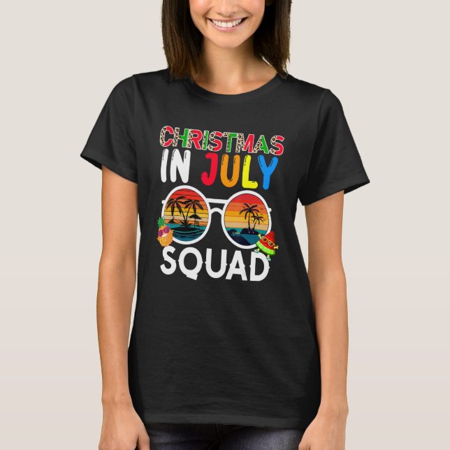 Christmas In July Squad Costume Sunglasses Traveli T-Shirt (Vorderseite)