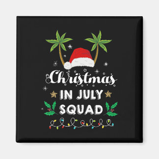 Christmas In July Squad Funny Summer Xmas Santa Ha Magnet