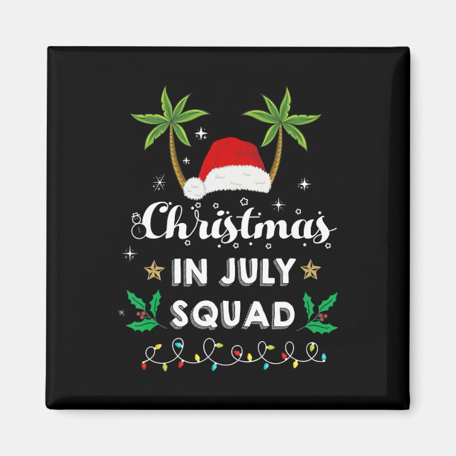 Christmas In July Squad Funny Summer Xmas Santa Ha Magnet (Vorne)