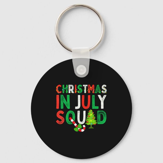 Christmas In July Squad Funny Xmas Men Women Kids  Schlüsselanhänger (Vorderseite)