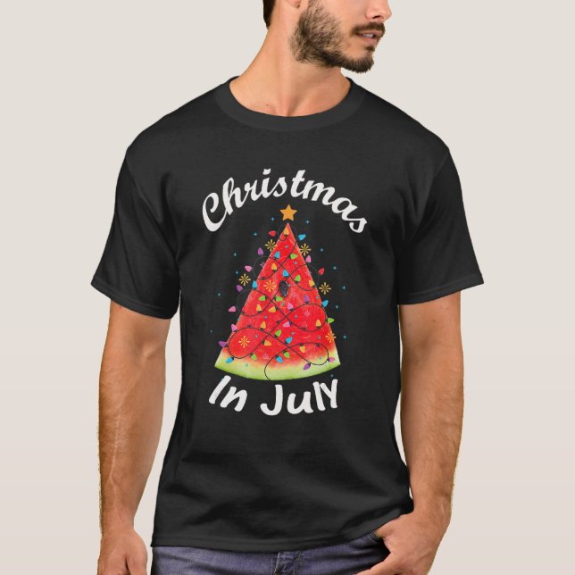 Christmas In July Summer Melon Christmas Tree Summ T-Shirt (Vorderseite)