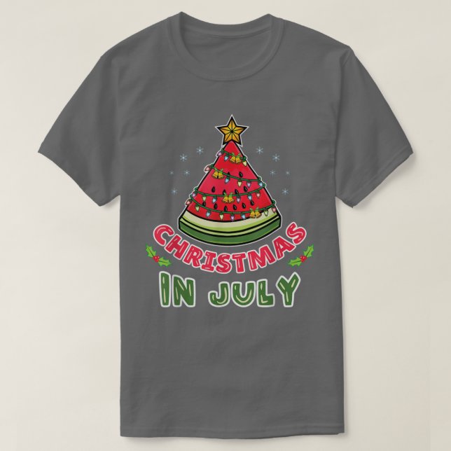 Christmas In July Watermelon Christmas Tree  T-Shirt (Design vorne)