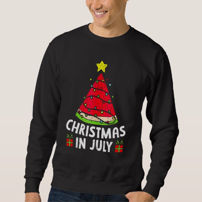 Christmas In July Watermelon Summer Vacation Beach Sweatshirt (Vorderseite)